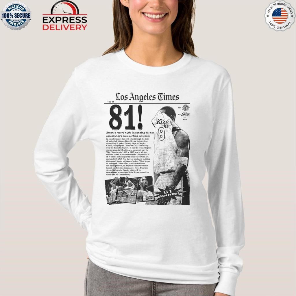 Kobe Bryant Los Angeles Times 81 points Shirt