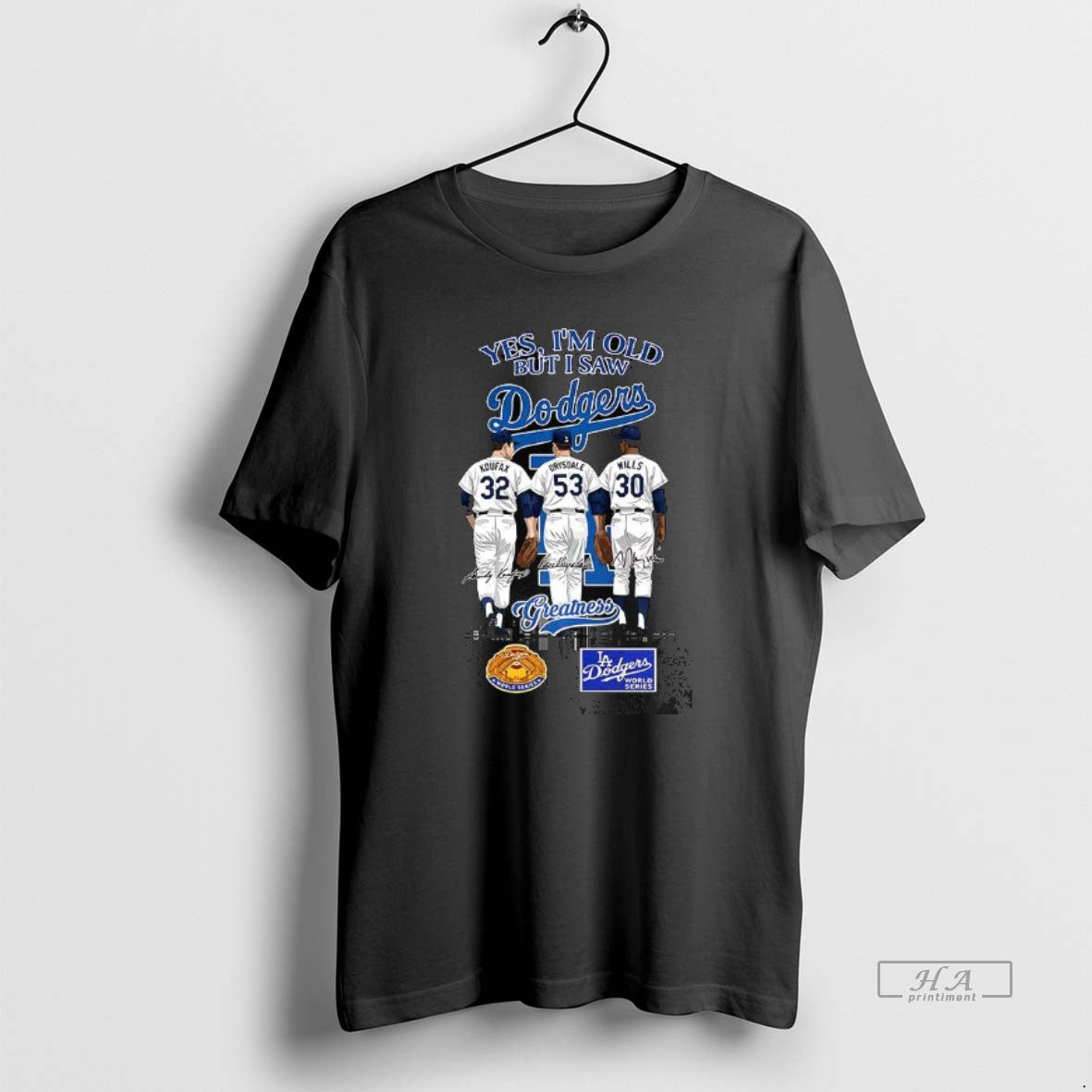 Official Koufax Drysdale Wills Yes Im Old But I Saw Los Angeles Dodgers Greatness Signature T-Shirts, Hoodie, Sweatshirt