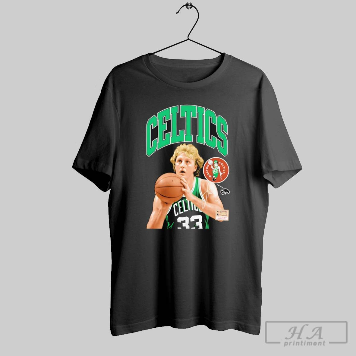Official Larry Bird Boston Celtics Mitchell Ness Hardwood Classics Player Arch Signature T-Shirts, Hoodie, Sweatshirt