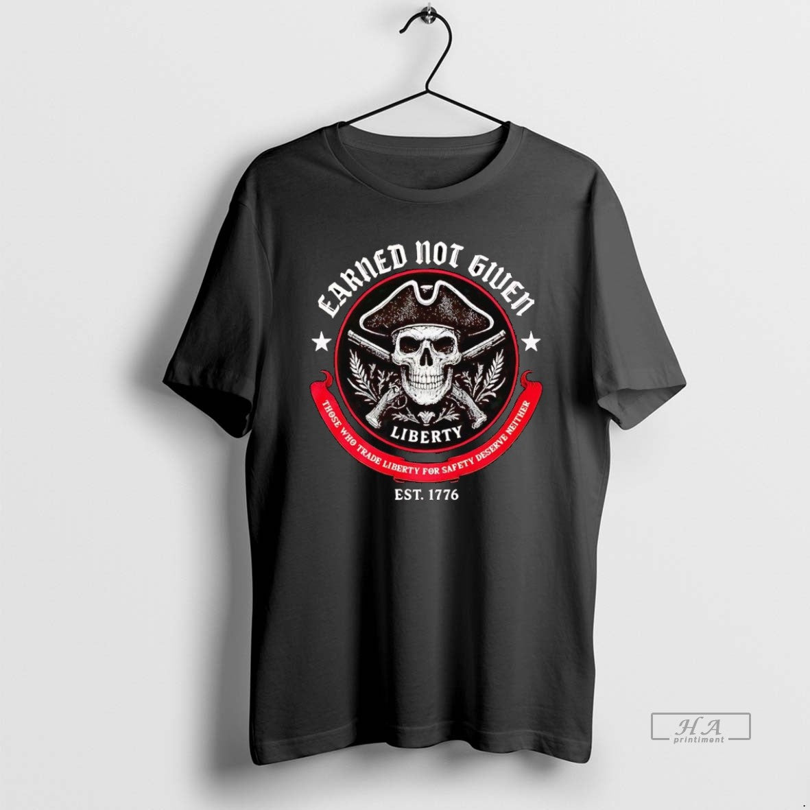 Official Liberty Earned Not Given Those Who Trade Liberty For Safety Est 1776 T-Shirts, Hoodie, Sweatshirt | InkRitualCo.com