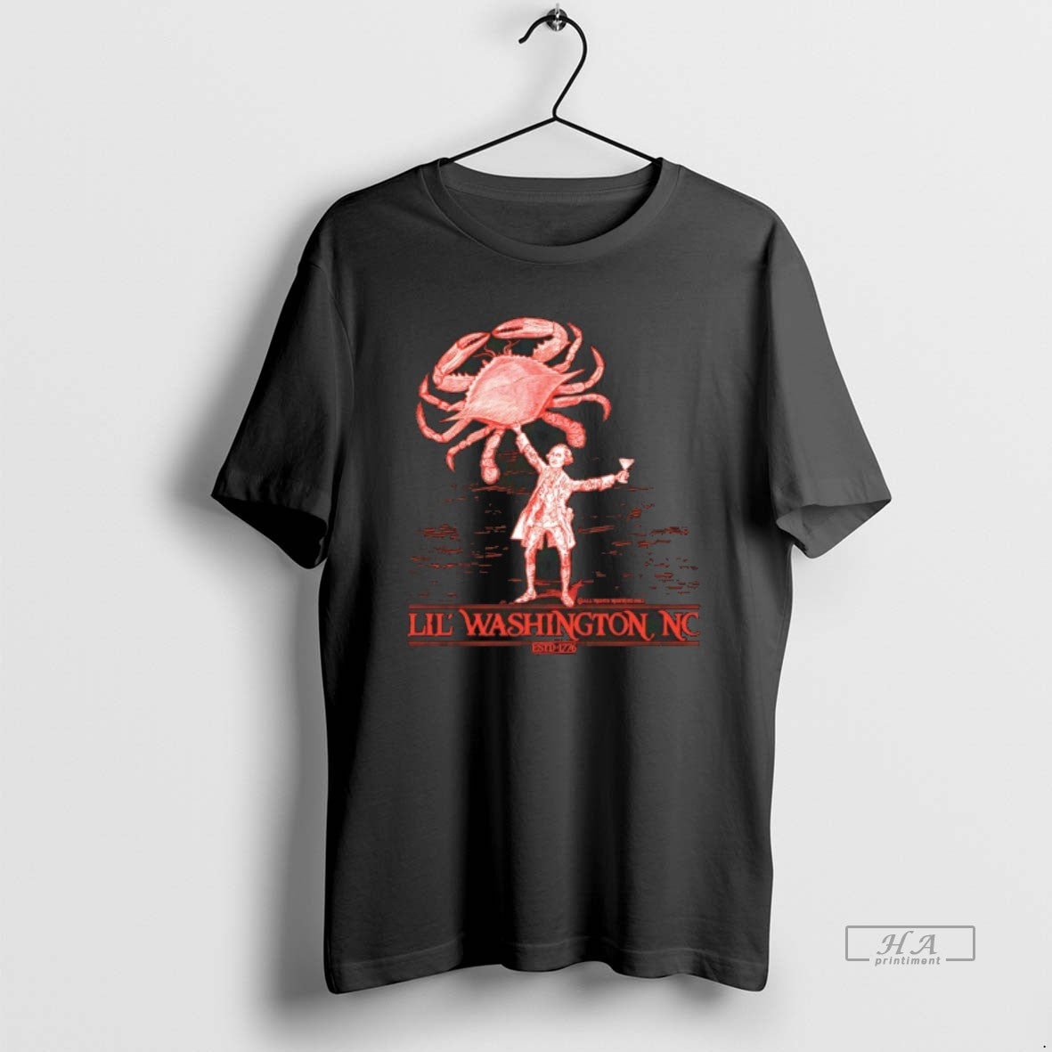 Official Little George Washington Loves Crab Est 1776 Funny T-Shirts, Hoodie, Sweatshirt | InkRitualCo.com