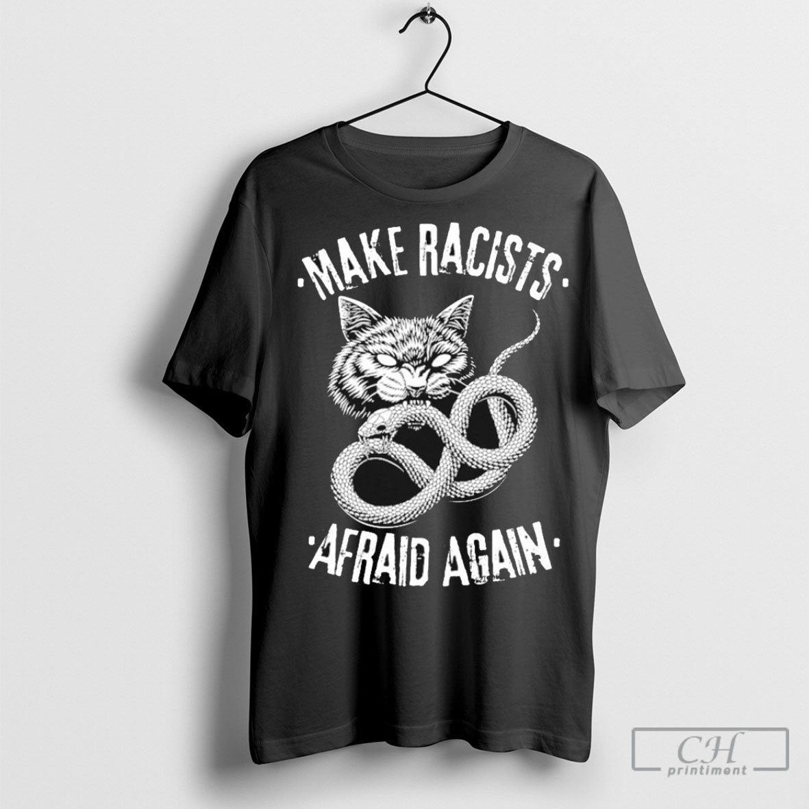 Official Make Racists Afraid Again Cat Snake T Shirts Hoodie, Sweatshirt | InkRitualCo.com