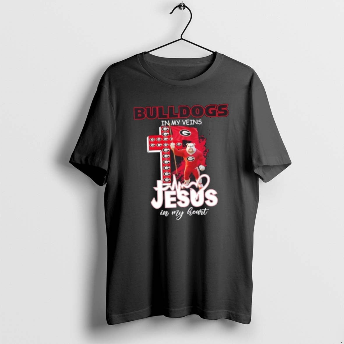 Official Mascots Georgia Bulldogs Flag In My Veins Jesus In My Heart T-Shirts, Hoodie, Sweatshirt | InkRitualCo.com