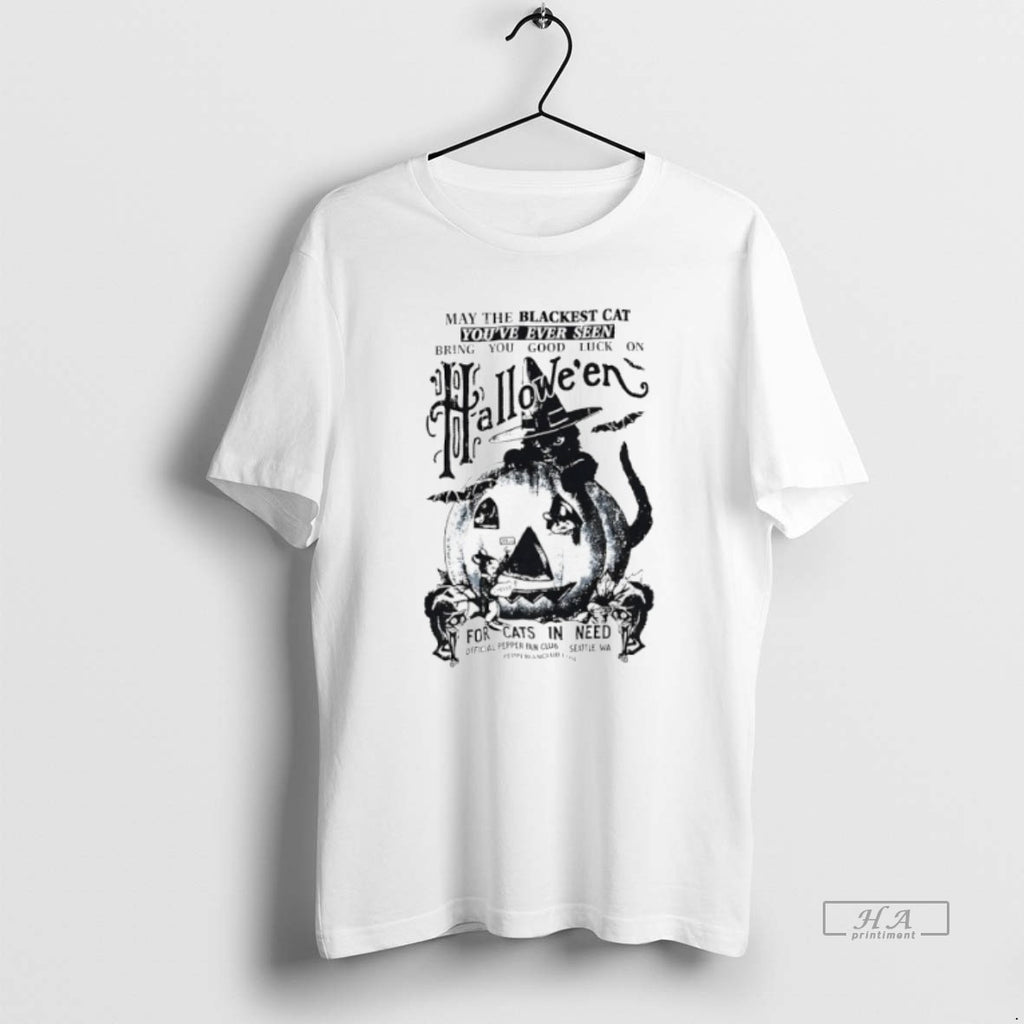 Official May The Blackest Cat Youve Ever Seen Bring You Good Luck On Halloween T-Shirts, Hoodie, Sweatshirt | InkRitualCo.com