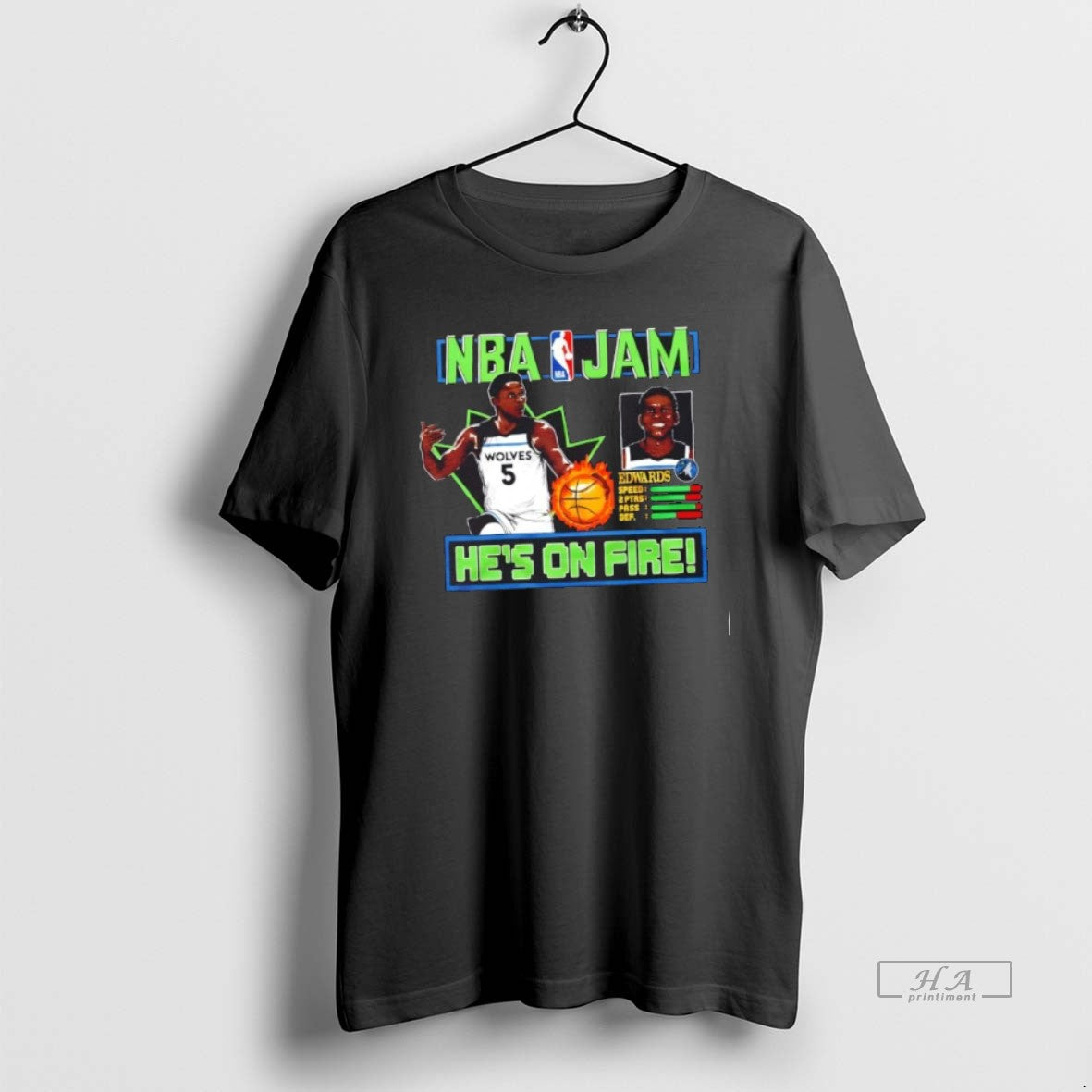 Official Nba Jam Minnesota Timberwolves Anthony Edwards Hes On Fire T-Shirts, Hoodie, Sweatshirt | InkRitualCo.com