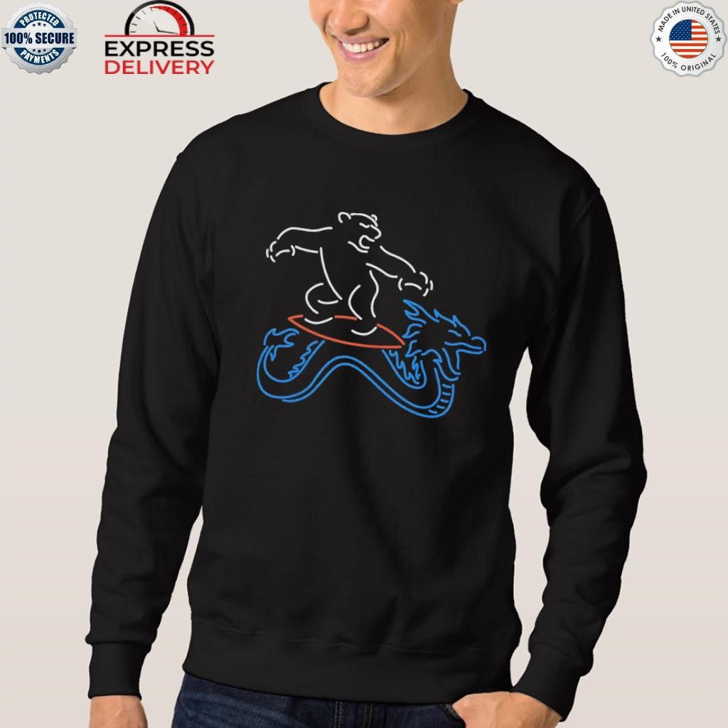 Neon Surfing Polar Bear Shirt