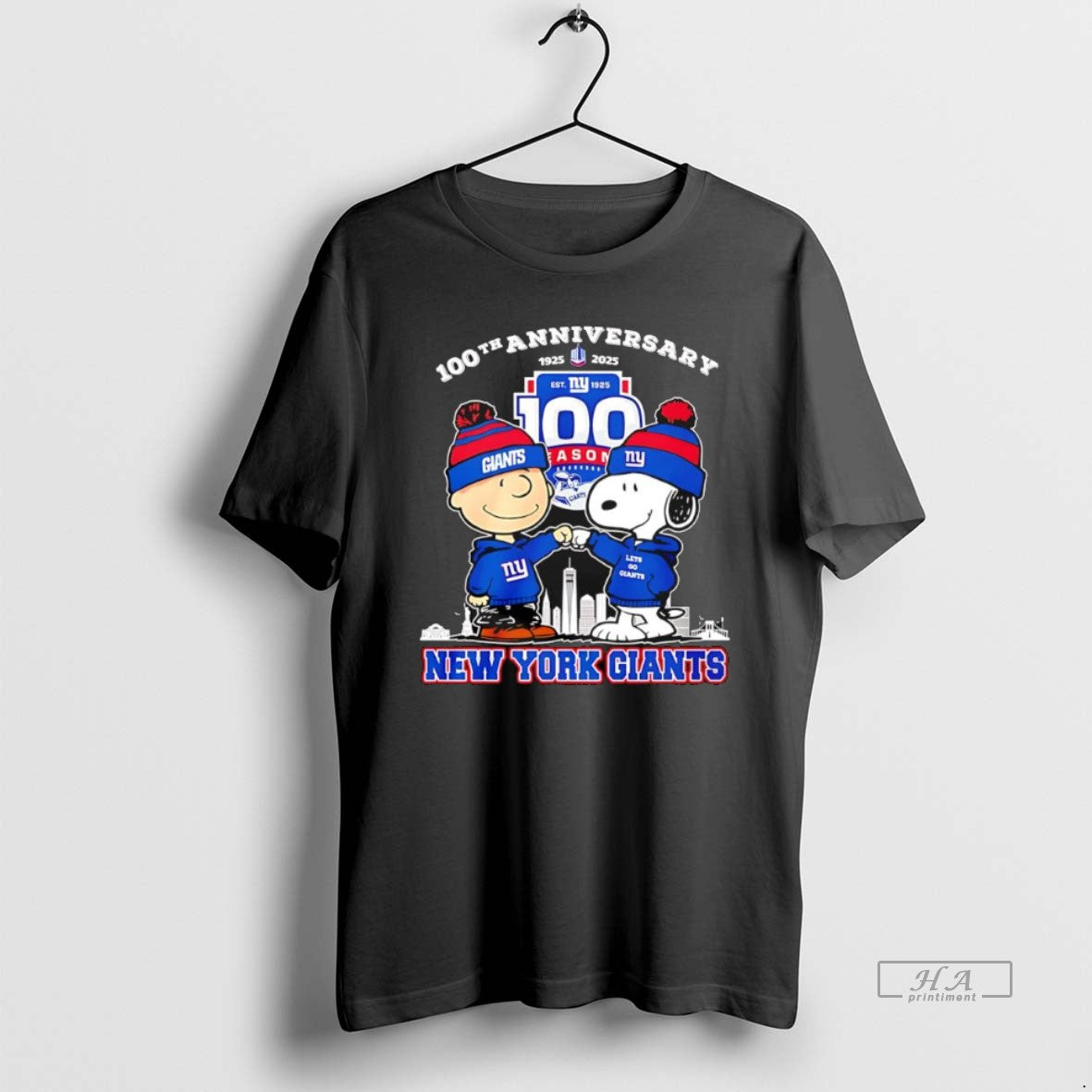 Official New York Giants 100th Anniversary 1925 2025 Peanuts Characters T-Shirts, Hoodie, Sweatshirt | InkRitualCo.com