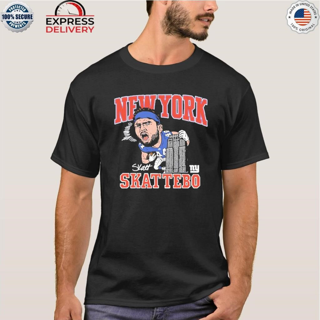 New York Giants Cam Skattebo Homage Royal Caricature Shirt