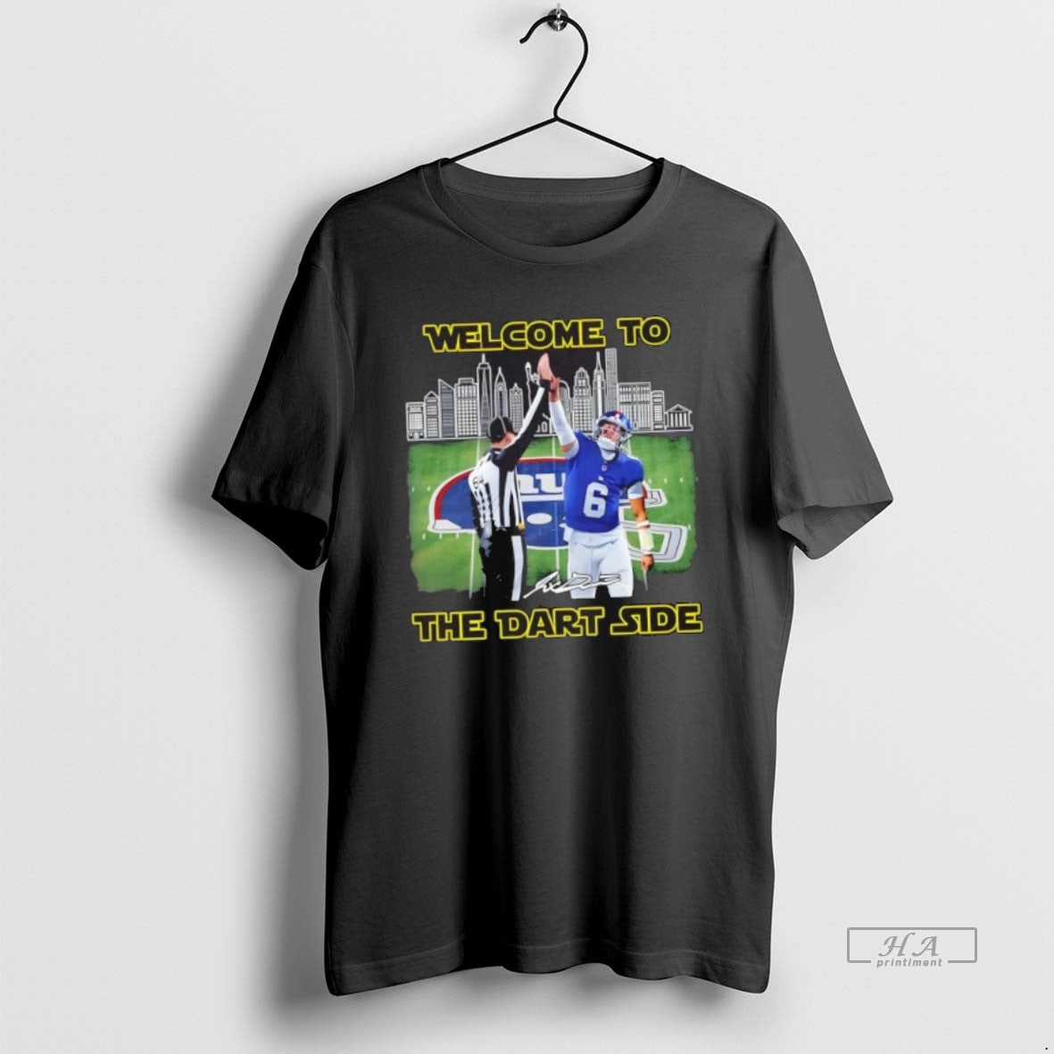 Official New York Giants Jaxson Dart Welcome To The Dart Side Skyline T-Shirts, Hoodie, Sweatshirt | InkRitualCo.com
