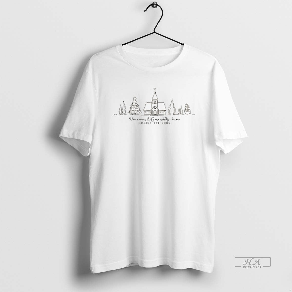 Official Oh Come Let Us Adore Him Christmas Church Scene Christ The Lord T-Shirts, Hoodie, Sweatshirt | InkRitualCo.com