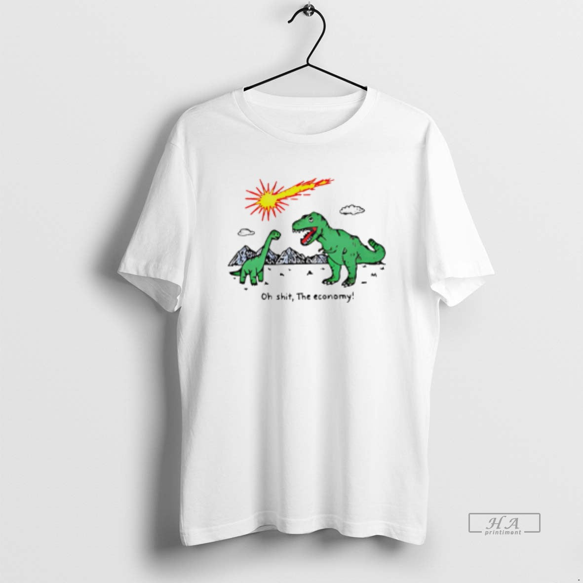Official Oh Shit The Economy Extinct Dinosaurs Meme T-Shirts, Hoodie, Sweatshirt | InkRitualCo.com