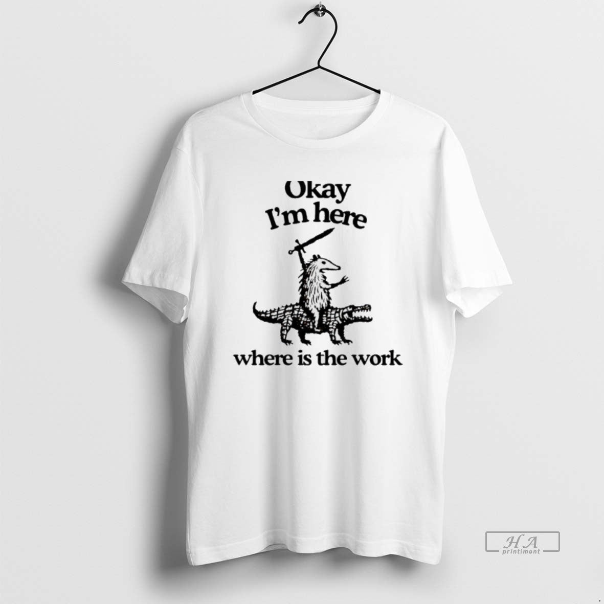 Official Opossum Riding Crocodile Okay Im Here Where Is The Work T-Shirts, Hoodie, Sweatshirt | InkRitualCo.com