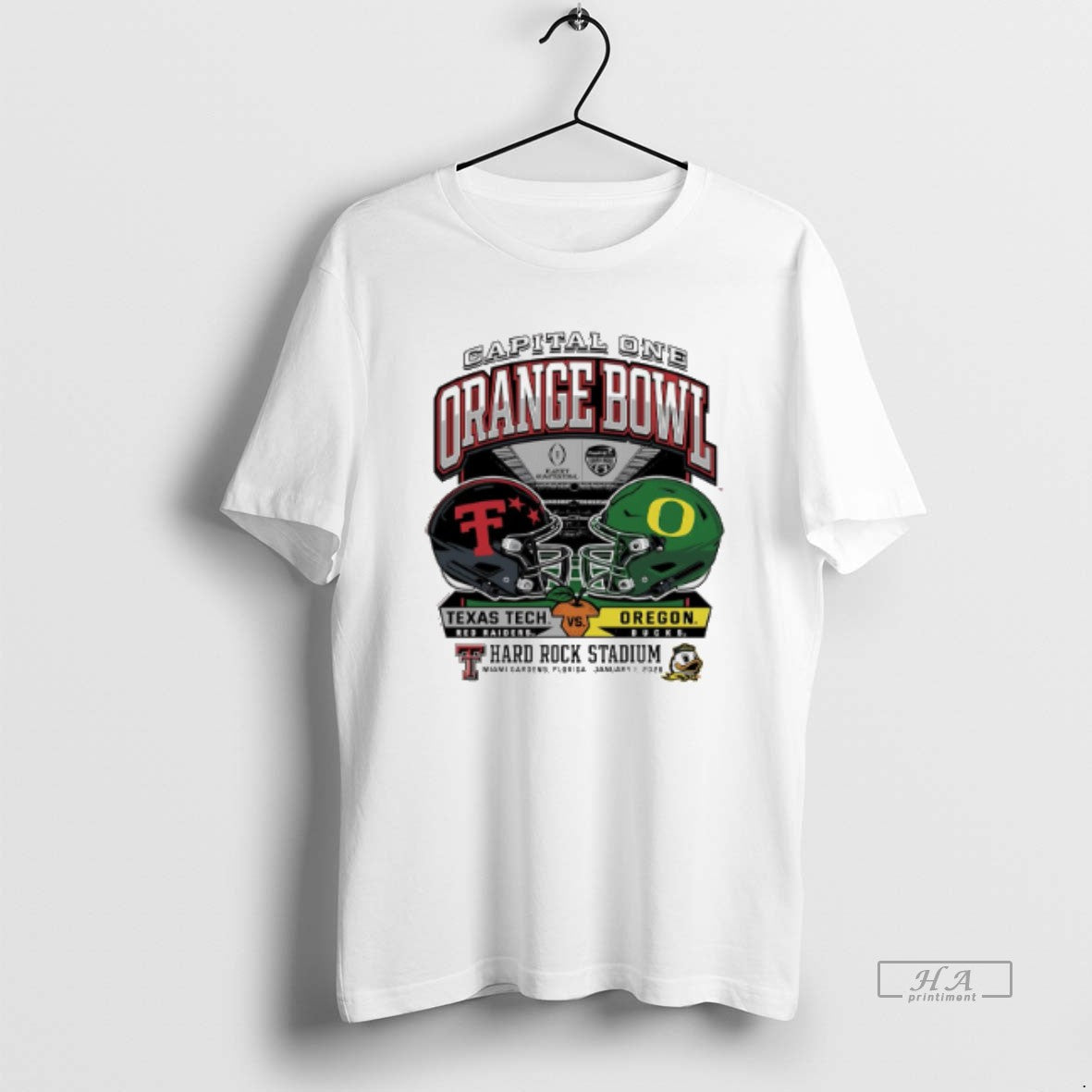 Official Oregon Vs Texas Tech 2025 Orange Bowl Hard Rock Stadium Helmet T-Shirts, Hoodie, Sweatshirt | InkRitualCo.com