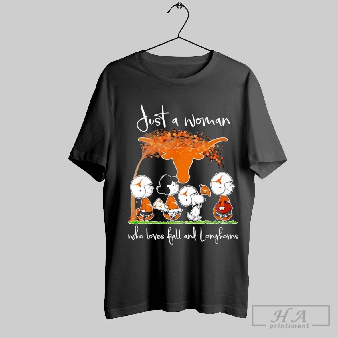 Official Peanuts Just A Woman Who Loves Fall And Longhorns T-Shirts, Hoodie, Sweatshirt | InkRitualCo.com