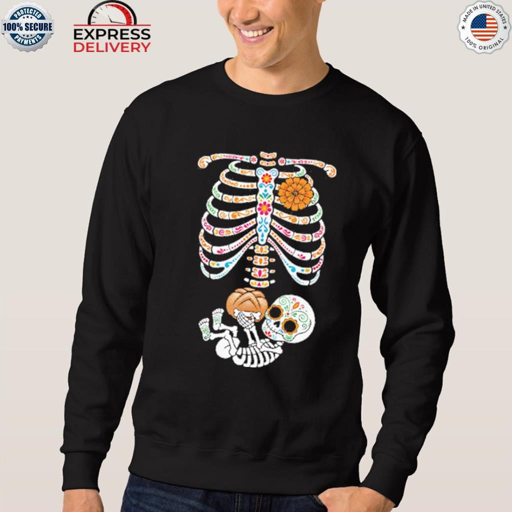 Pregnancy Skeleton Día De Los Muertos Belly Bump Shirt