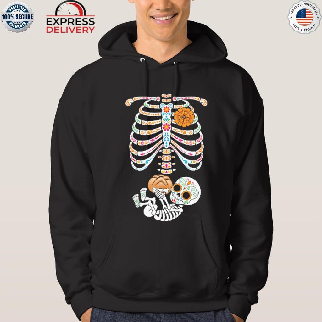 Pregnancy Skeleton Día De Los Muertos Belly Bump Shirt