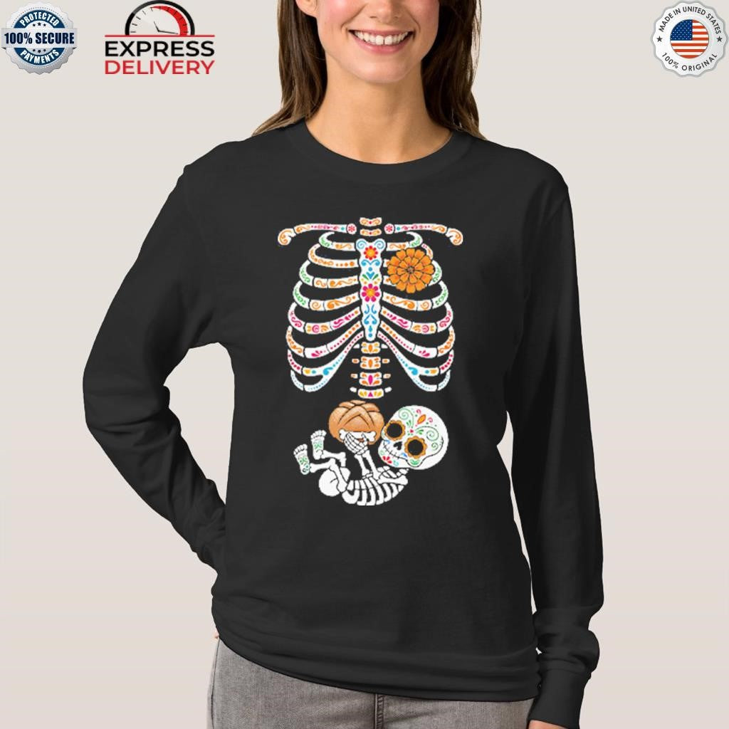 Pregnancy Skeleton Día De Los Muertos Belly Bump Shirt