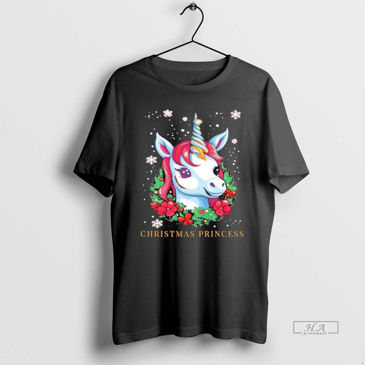 Official Princess Unicorn Holiday Wreath Christmas T-Shirts, Hoodie, Sweatshirt | InkRitualCo.com