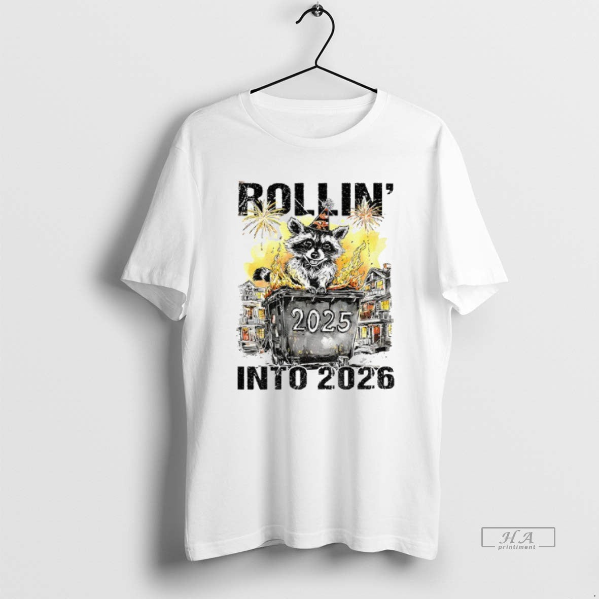Official Raccoon Feral Girl Rollin Into 2026 T-Shirts, Hoodie, Sweatshirt | InkRitualCo.com