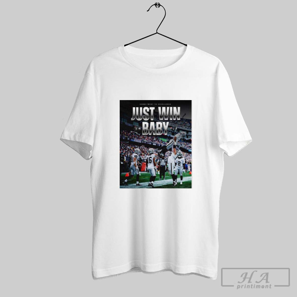 Official Raiders 20 13 Patriots Commitment To Excellence Just Win Baby Poster T-Shirts, Hoodie, Sweatshirt | InkRitualCo.com
