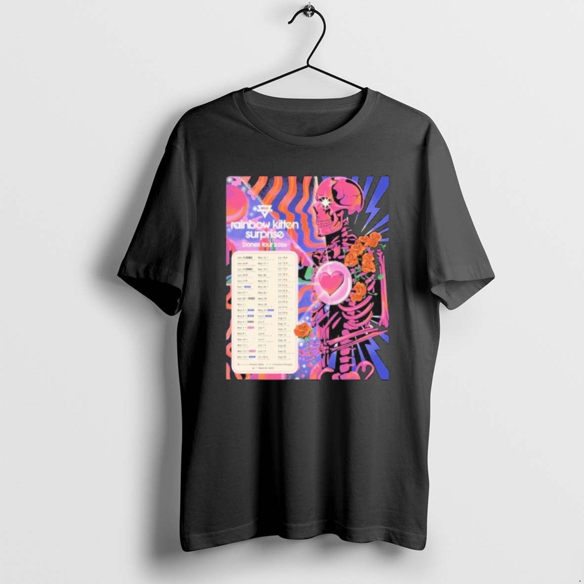 Official Rainbow Kitten Surprise Bones Tour 2026 Skeleton Heart T-Shirts, Hoodie, Sweatshirt | InkRitualCo.com