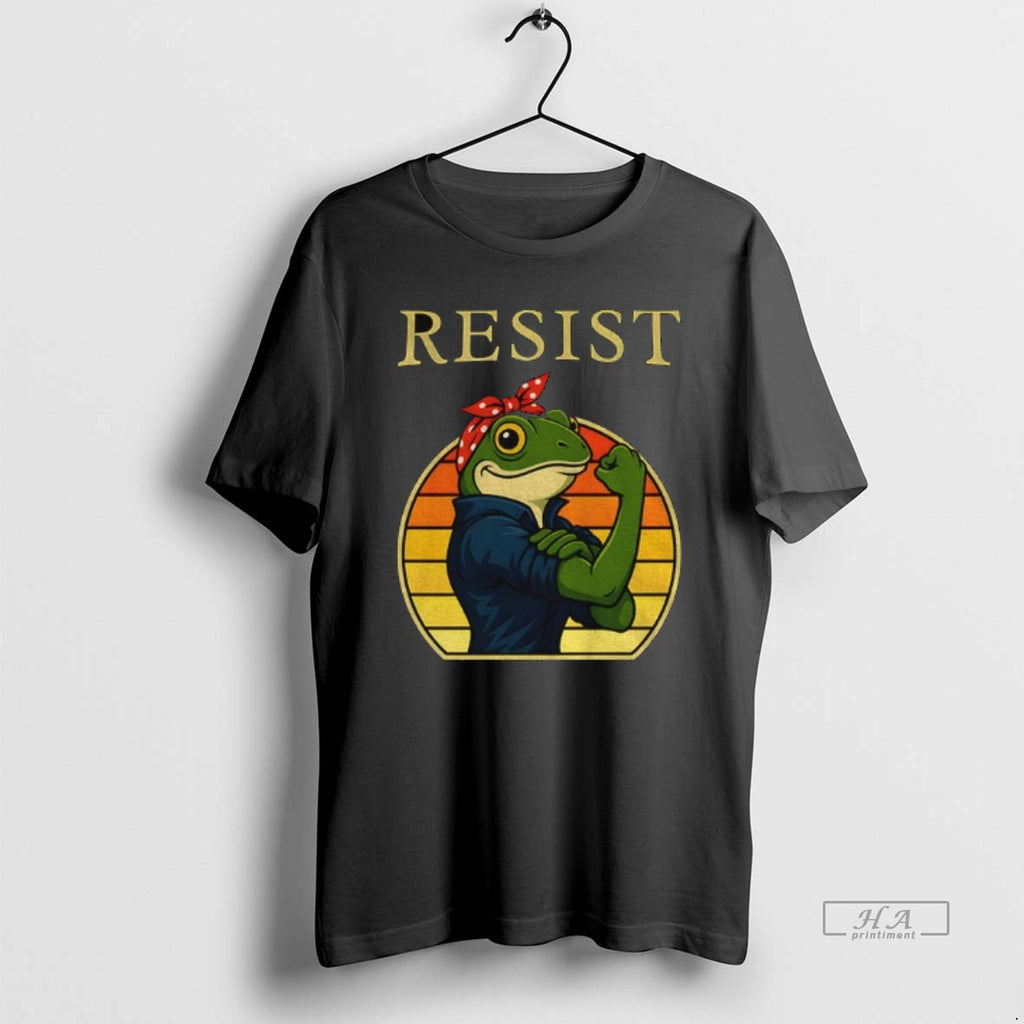 Official Resist Frog Portland Rosie The Riveter Funny Political T-Shirts, Hoodie, Sweatshirt | InkRitualCo.com