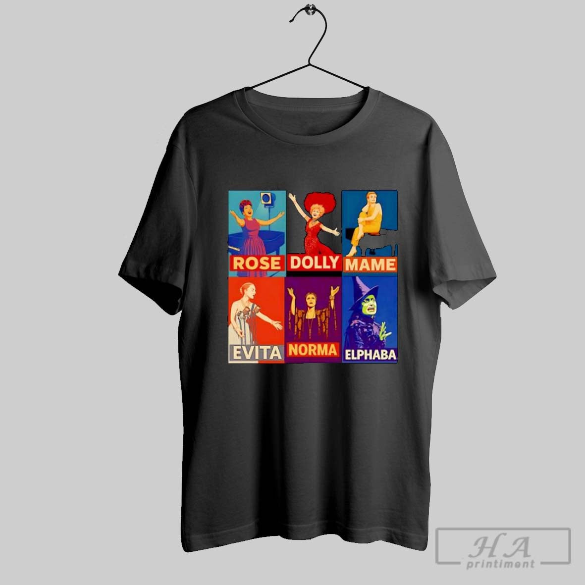 Official Rose Dolly Mame Evita Norma Elphaba Broadway Musical Theater Poster Collage T-Shirts, Hoodie, Sweatshirt