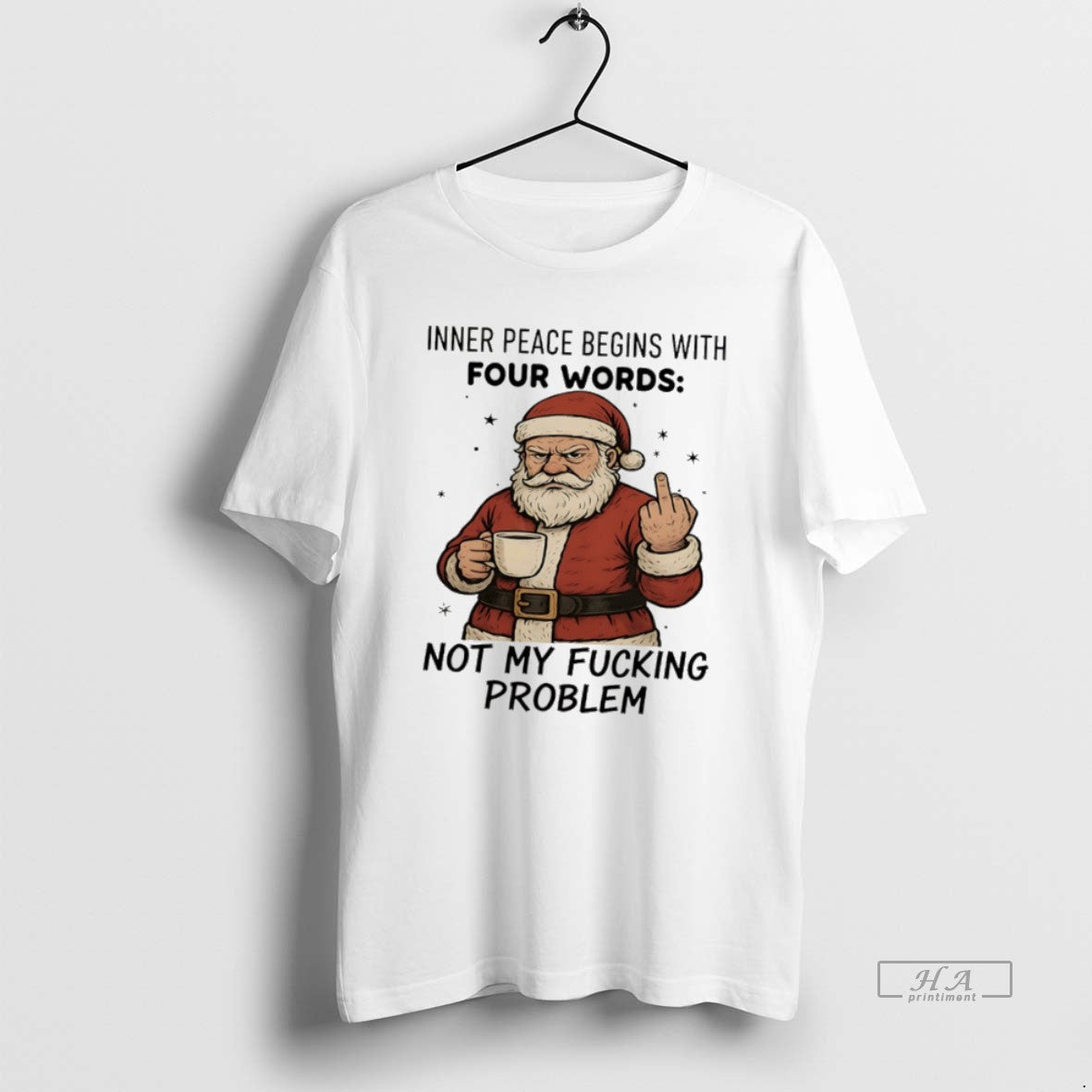 Official Santa Claus Inner Peace Begins With Four Words Not My Fucking Problem T-Shirts, Hoodie, Sweatshirt | InkRitualCo.com