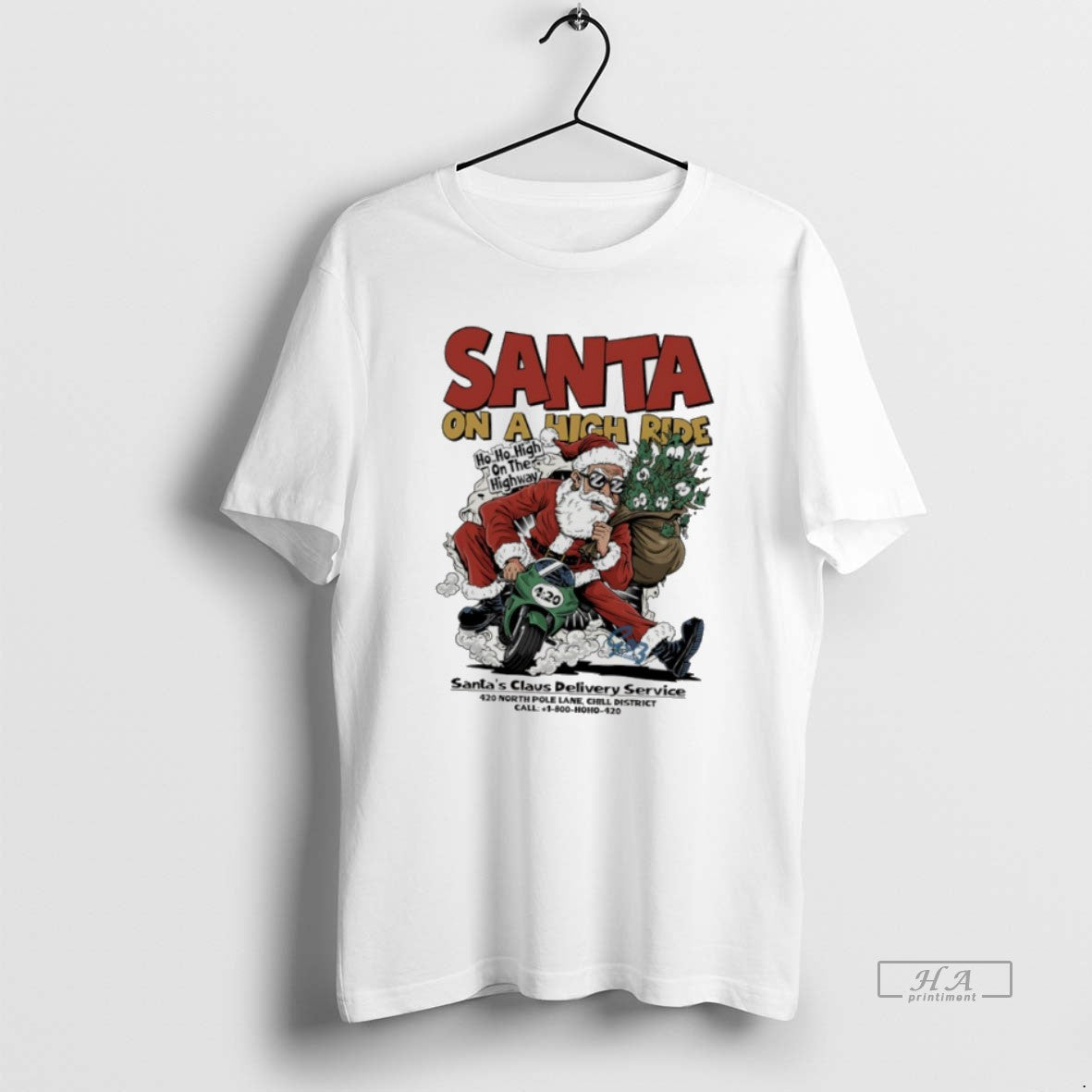 Official Santa On A High Ride Santas Claus Delivery Service T-Shirts, Hoodie, Sweatshirt | InkRitualCo.com