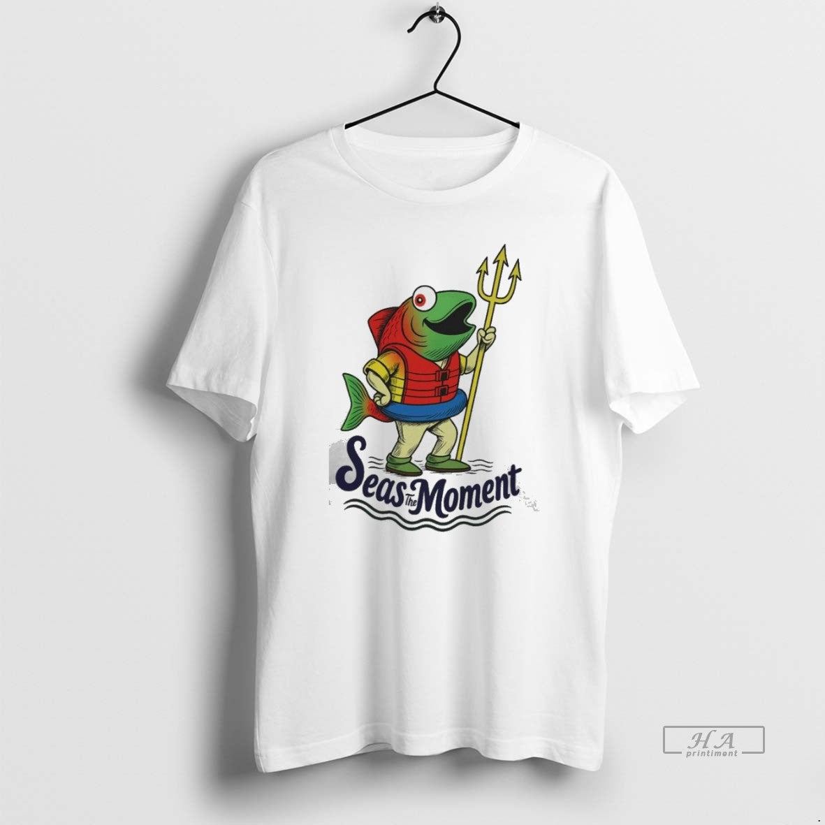 Official Seas The Moment Humpy Salmon Mariners Holding Trident T-Shirts, Hoodie, Sweatshirt | InkRitualCo.com