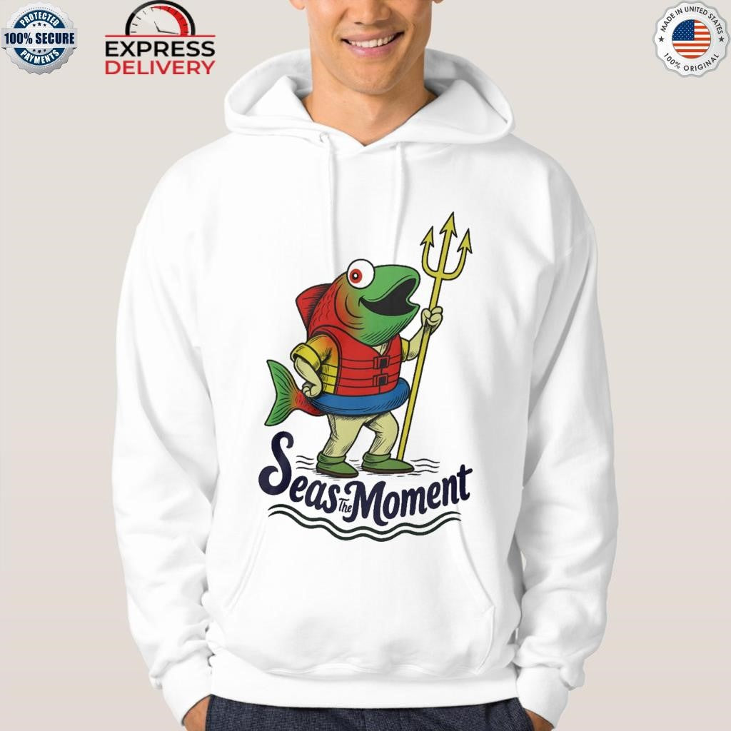 Seas The Moment Humpy Salmon Mariners Holding Trident Shirt