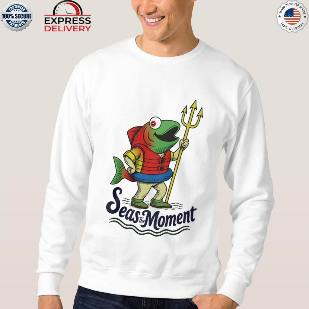 Seas The Moment Humpy Salmon Mariners Holding Trident Shirt