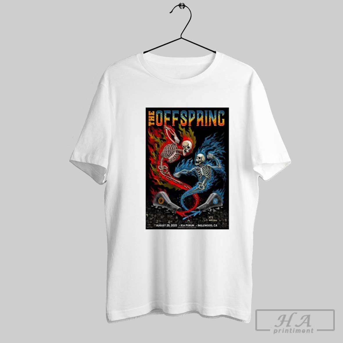 Official Skeleton The Offspring Kia Forum Inglewood Ca August 29 2025 Tour Poster T-Shirts, Hoodie, Sweatshirt
