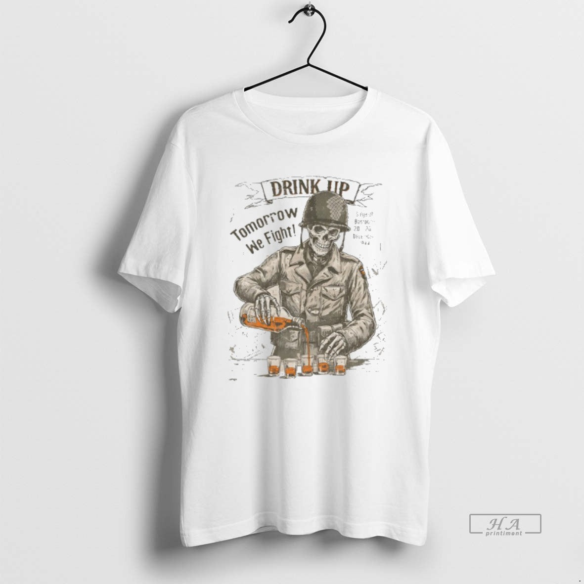 Official Skeleton Drink Up Tomorrow We Fight T-Shirts, Hoodie, Sweatshirt | InkRitualCo.com