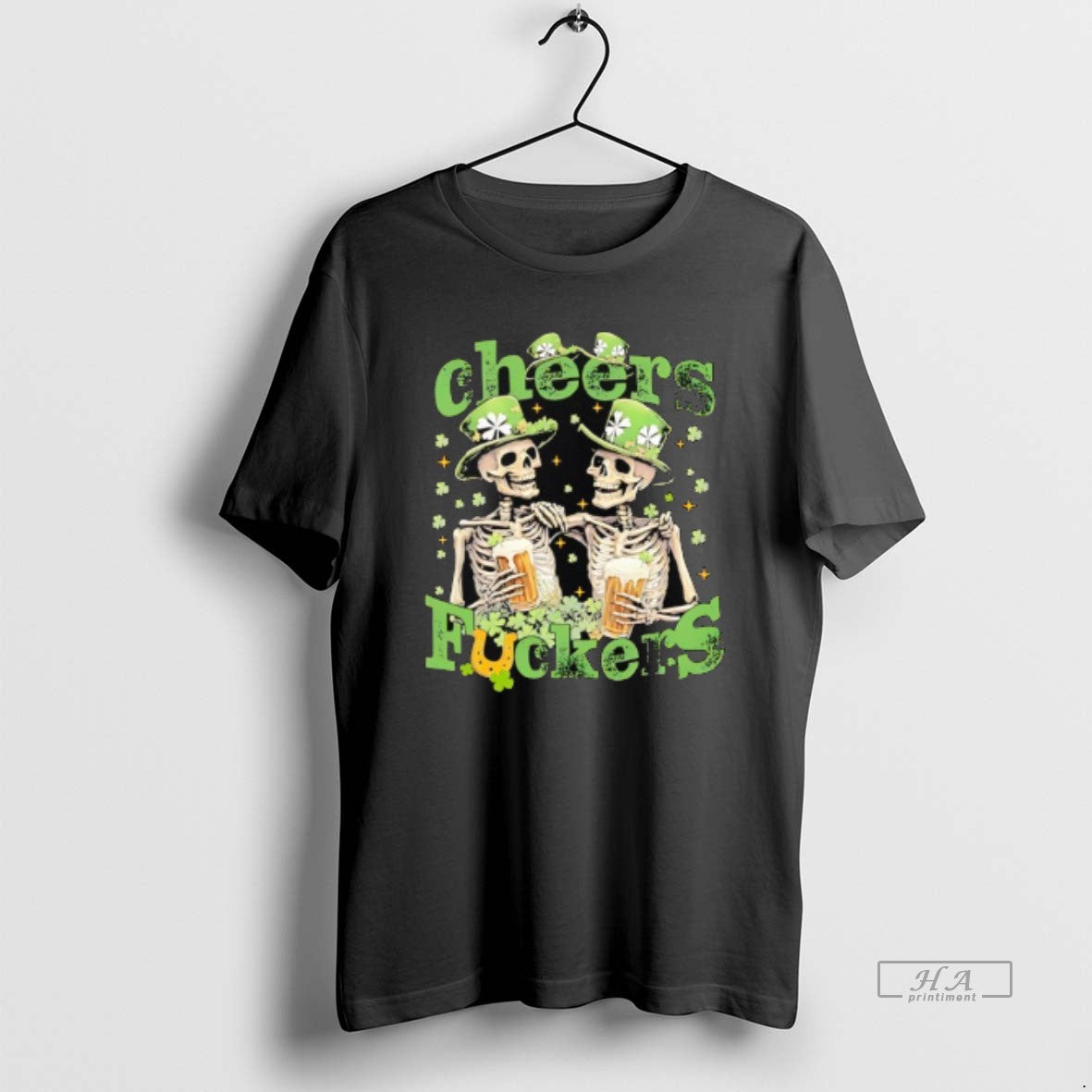 Official Skeleton Drinking Beer Cheers Fuckers St Patricks Day Funny T-Shirts, Hoodie, Sweatshirt | InkRitualCo.com