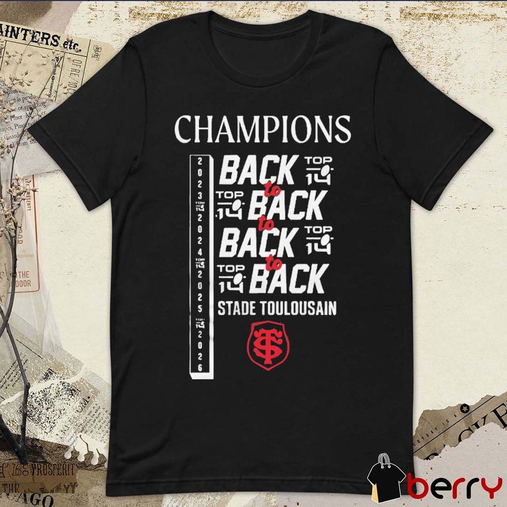 Stade Toulousain Champions Back 4 Back 2023-2026 Top 14 t-shirt