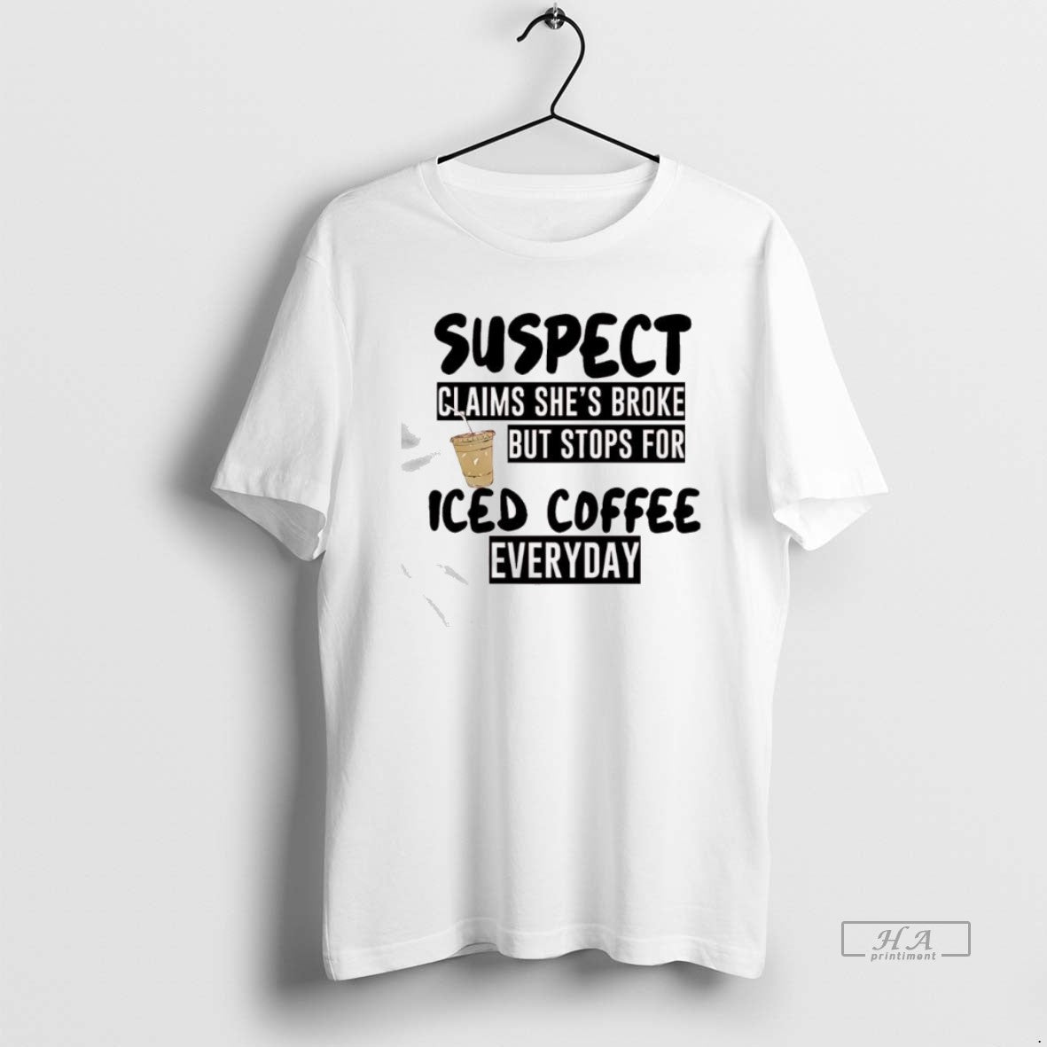 Official Suspect Claims Shes Broke But Stops For Iced Coffee Everyday Graphic T-Shirts, Hoodie, Sweatshirt | InkRitualCo.com