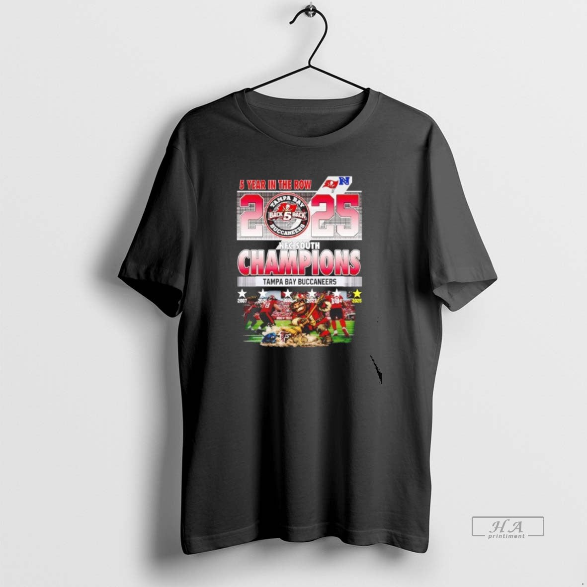 Official Tampa Bay Buccaneers 2025 Nfc South Champions 5 Year In The Row T-Shirts, Hoodie, Sweatshirt | InkRitualCo.com