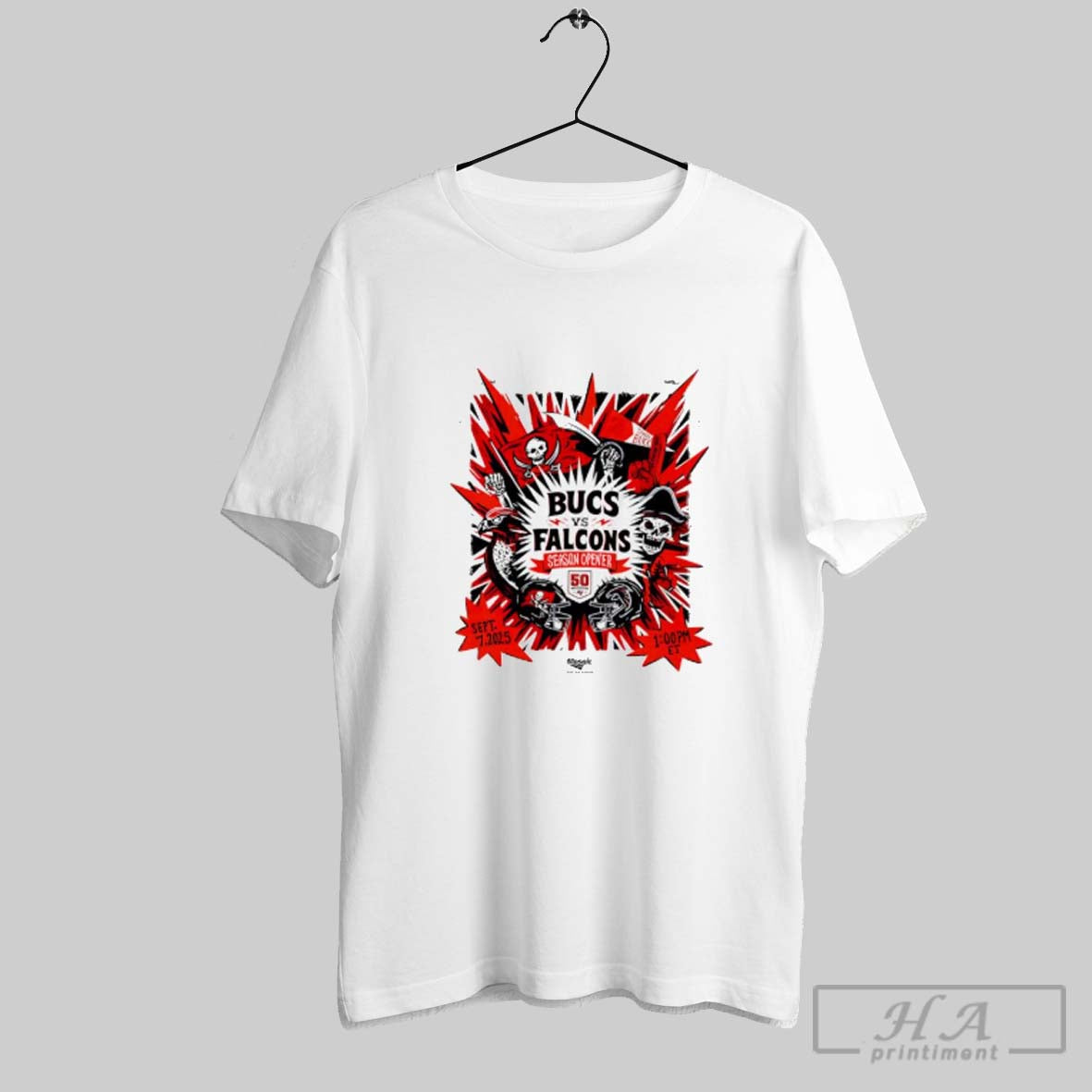 Official Tampa Bay Buccaneers Vs Atlanta Falcons Season Opener 2025 Comic T-Shirts, Hoodie, Sweatshirt | InkRitualCo.com