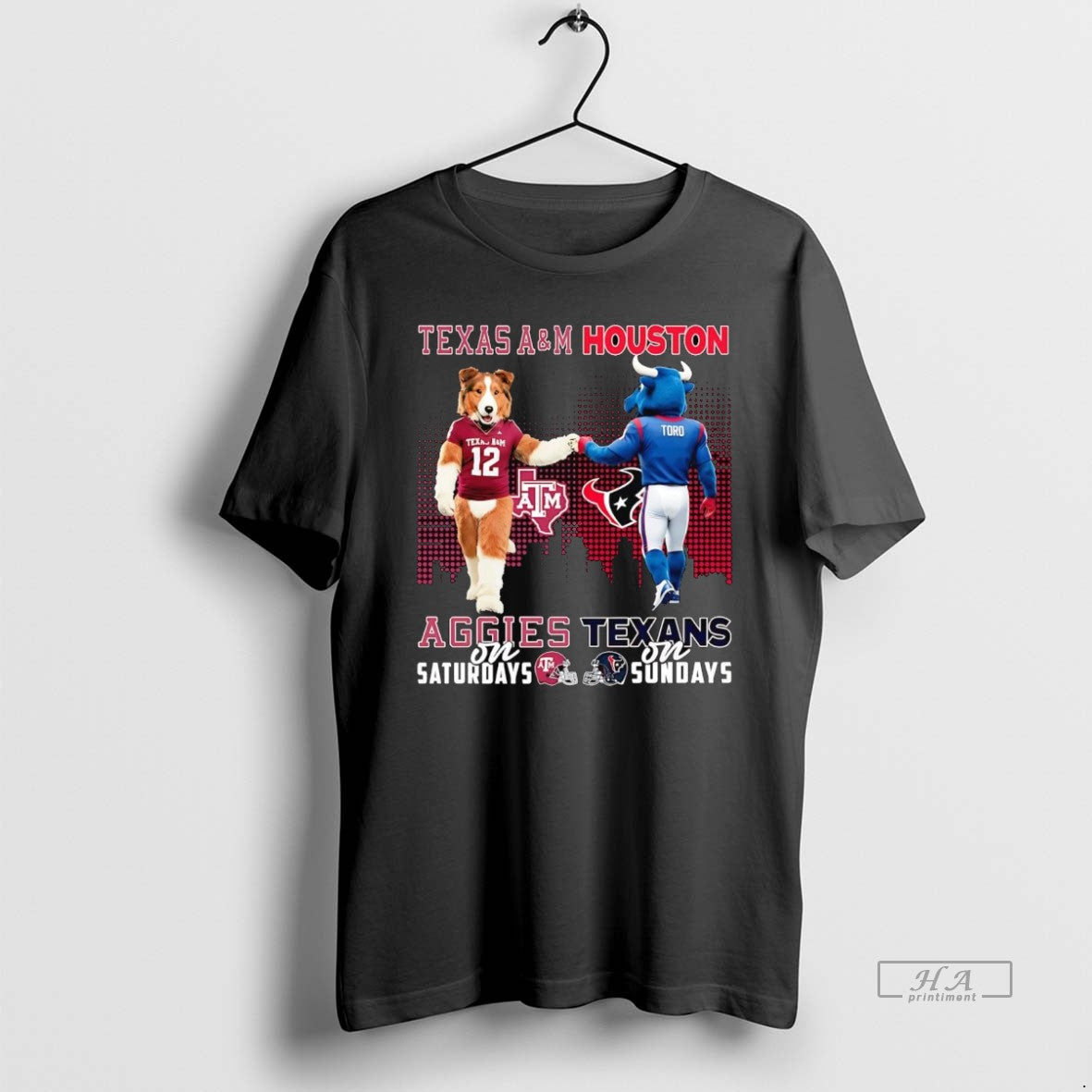 Official Texas Am Aggies On Saturdays Houston Texans On Sundays Mascot T-Shirts, Hoodie, Sweatshirt | InkRitualCo.com
