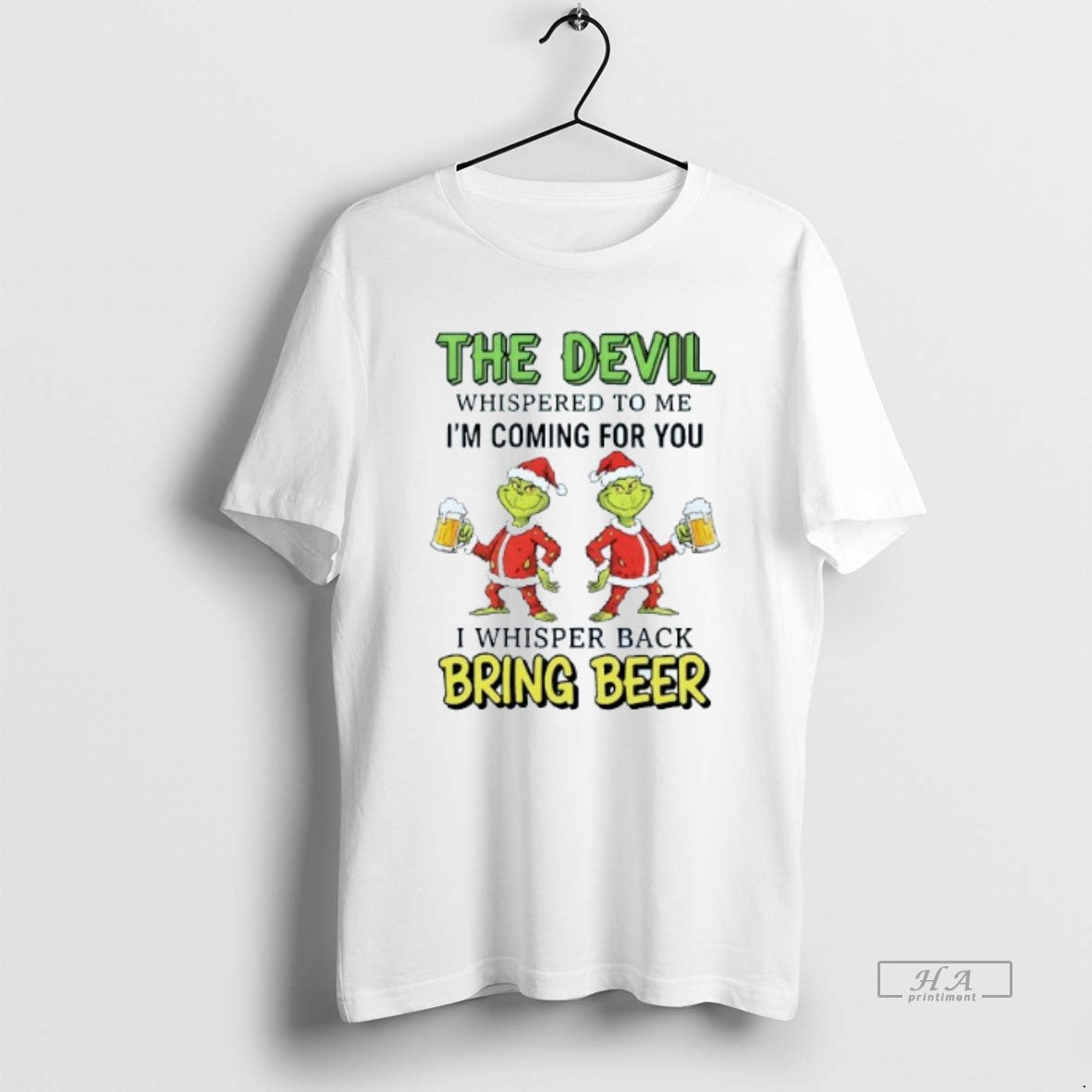 Official The Devil Whispered To Me Im Coming For You I Whisper Back Bring Beer T-Shirts, Hoodie, Sweatshirt | InkRitualCo.com