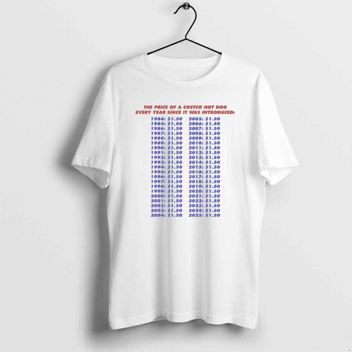 Official The Price Of A Costco Hot Dog Every Year Since It Was Introduced T-Shirts, Hoodie, Sweatshirt | InkRitualCo.com