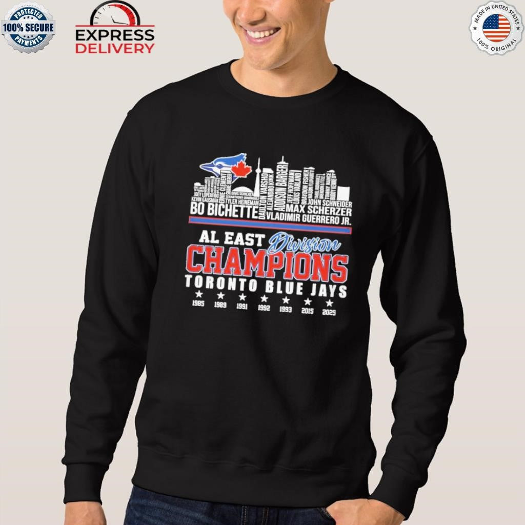 Toronto Blue Jays 2025 Al East Champions Name Skyline Shirt
