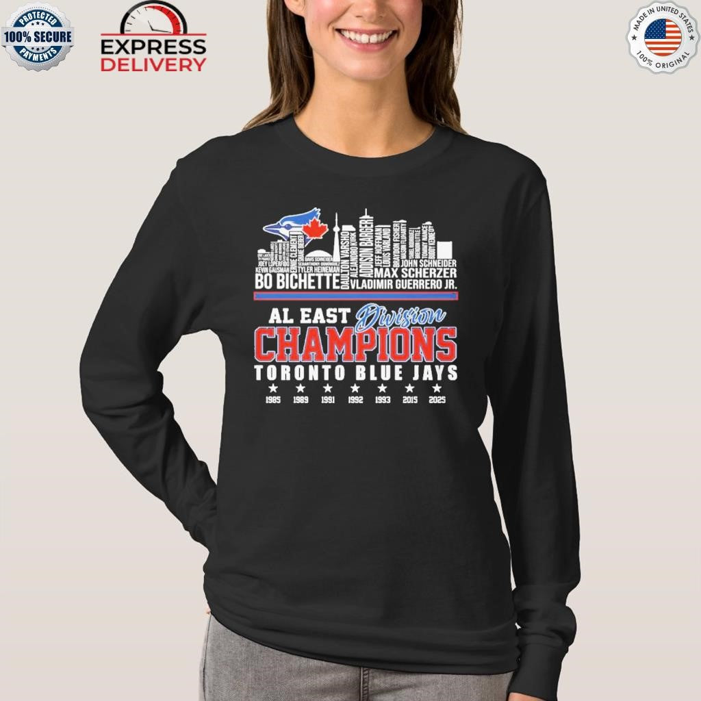 Toronto Blue Jays 2025 Al East Champions Name Skyline Shirt