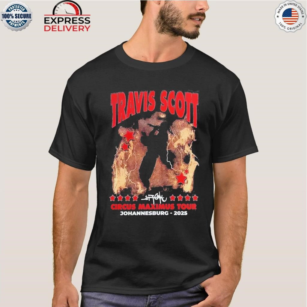 Travis Scott Circus Maximus Tour 2025 Johannesburg Exclusive Shirt