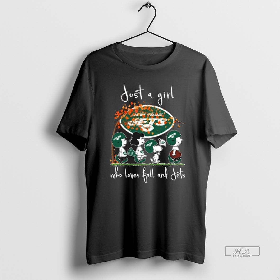 Official Trendy 2025 Peanuts Characters Just A Girl Who Loves Fall And New York Jets T-Shirts, Hoodie, Sweatshirt