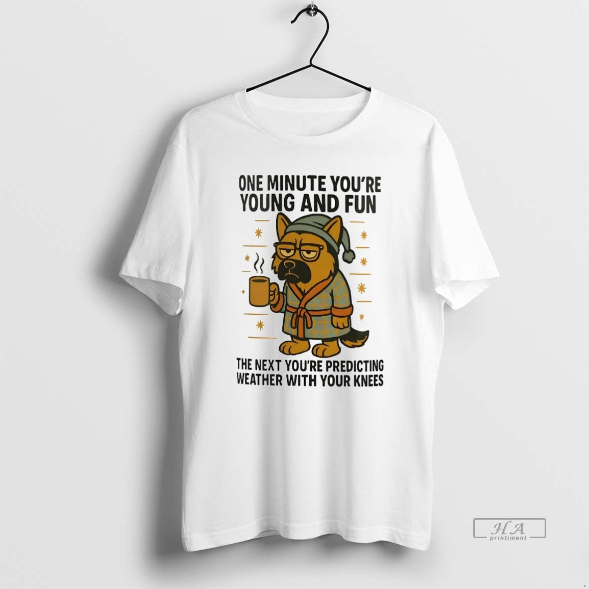 Official Trendy German Shepherd One Minute Youre Young Fun Next Youre Predicting Weather T-Shirts, Hoodie, Sweatshirt