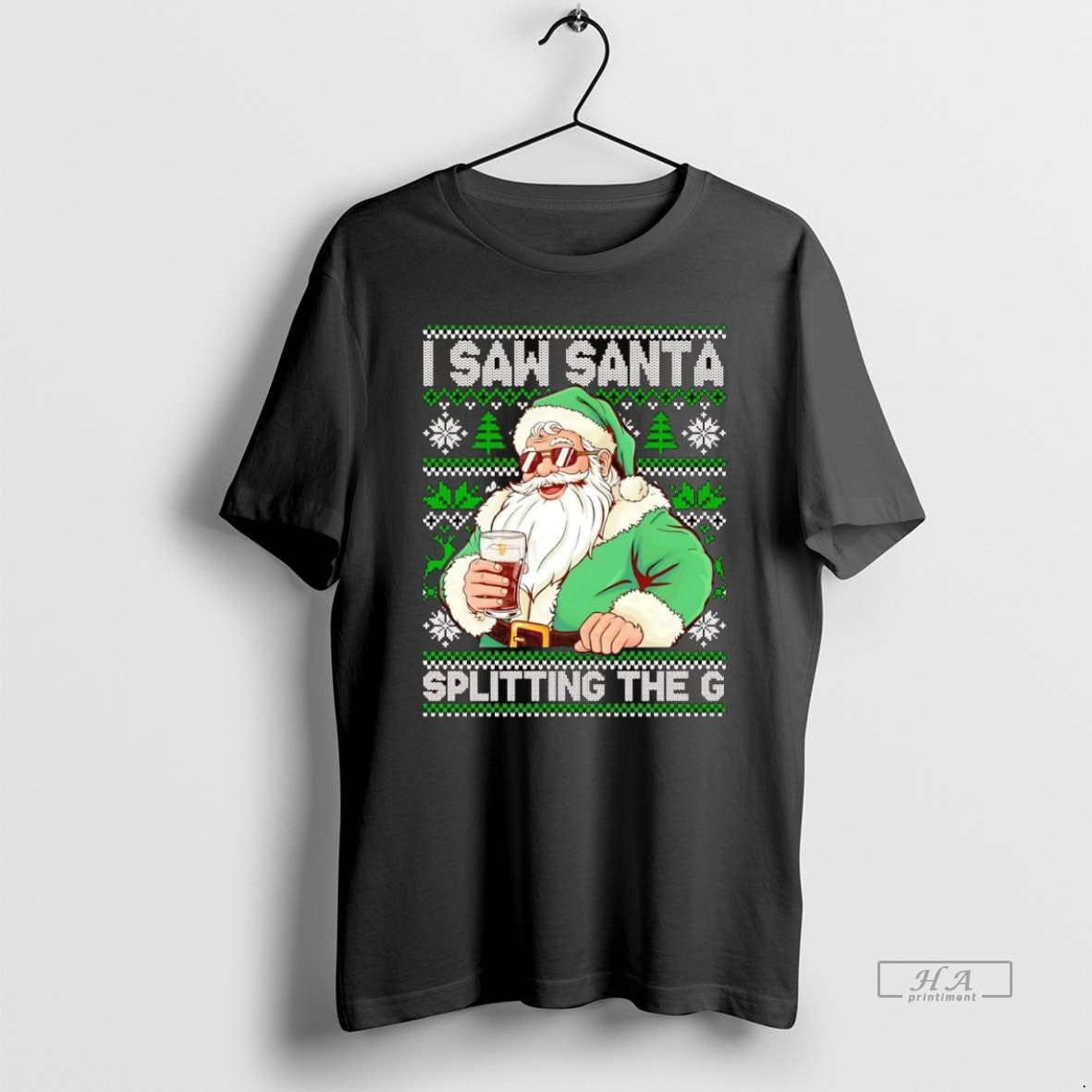 Official Trendy I Saw Santa Splitting The G Guinness Beer Christmas T-Shirts, Hoodie, Sweatshirt | InkRitualCo.com