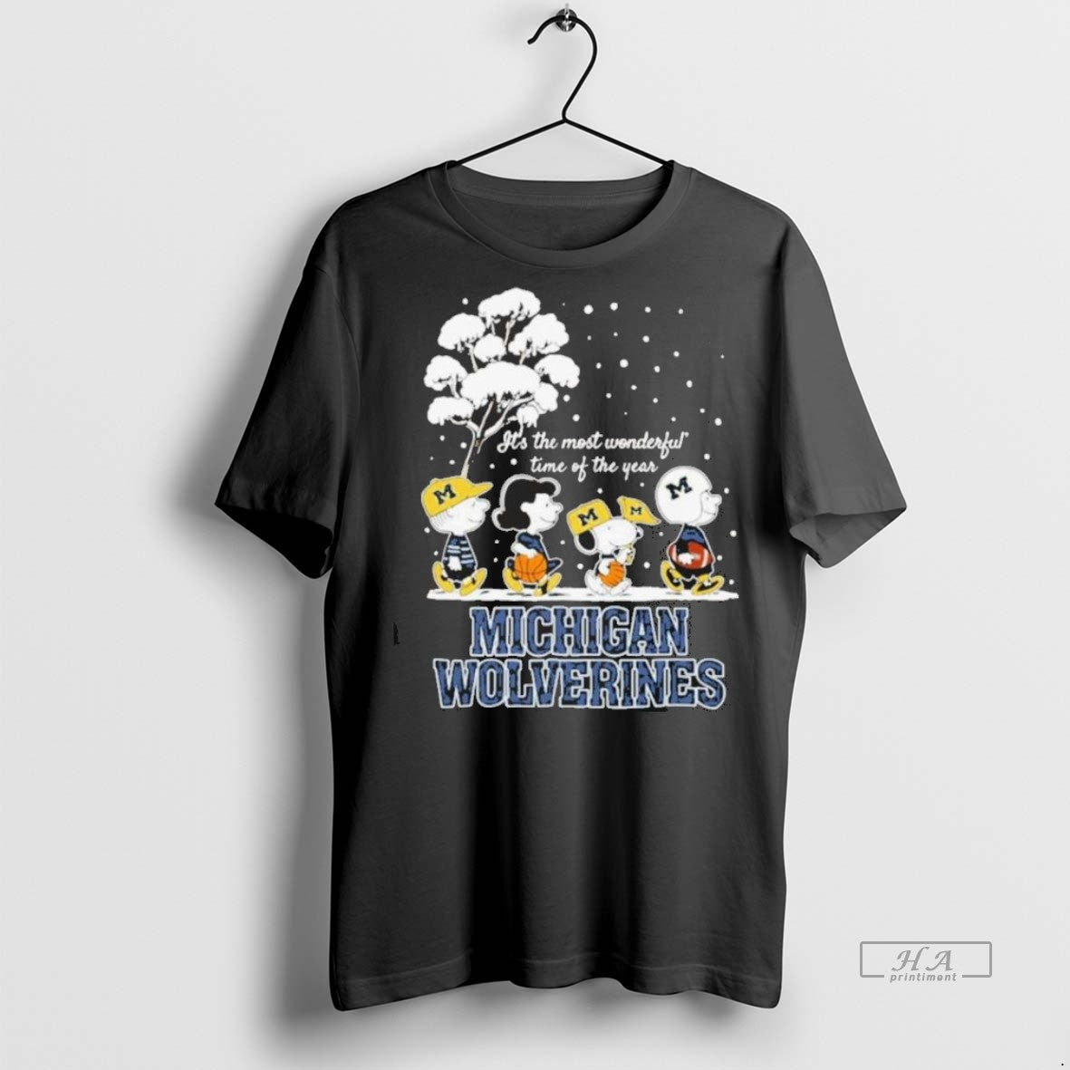 Official Trendy Peanuts Michigan Wolverines Winter Its The Most Wonderful Time Of The Year 2025 T-Shirts, Hoodie, Sweatshirt