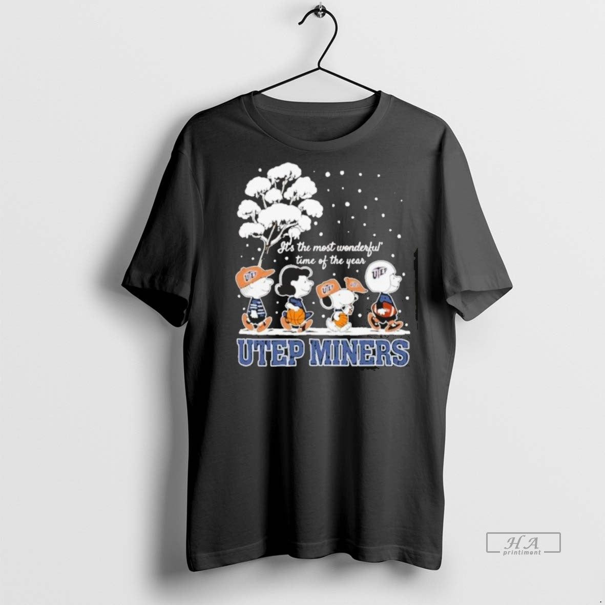 Official Trendy Peanuts Utep Miners Winter Its The Most Wonderful Time Of The Year 2025 T-Shirts, Hoodie, Sweatshirt